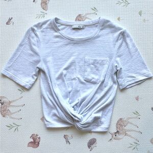 Wilfred Free crop knit front knot top XS